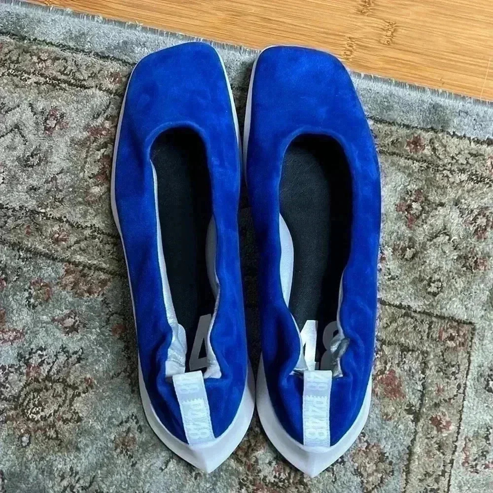 P448 Bella Blue Suede Flat ballet EU 38 US 7.5 - Picture 2 of 9